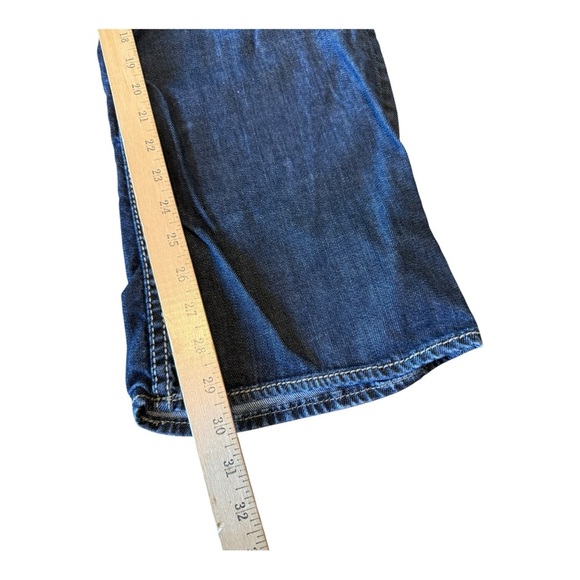 Buckle BKE Derek Bootleg Men’s Blue Denim Jeans Wiskering Western Bootcut 33S - Picture 7 of 10